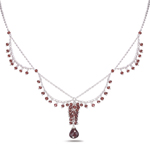 10.00 Cts Garnet Necklace in Sterling Silver