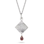 0.60 Cts Garnet Pendant in Sterling Silver