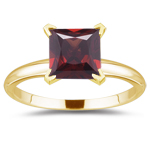 0.73 Cts Garnet Solitaire Ring in 18K Yellow Gold