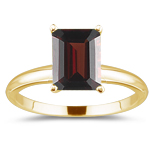 1.11 Cts Garnet Solitaire Ring in 18K Yellow Gold