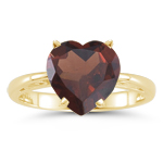0.87 Cts Garnet Solitaire Ring in 14K Yellow Gold