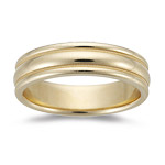 Gents Wedding Band - Milgrain Yellow Gold Band