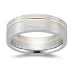Gents Wedding Ring - Two Tone Gold Wedding Band