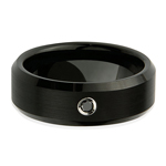0.06-0.08 Cts Black Diamond 8 mm Beveled Edged Tungsten Wedding Band-14.0