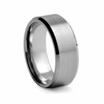 8 mm Beveled Edged Tungsten Wedding Band