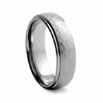 7 mm Barked - Brushed and Polished Tungsten Wedding Band