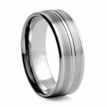 8 mm Brushed And Satin Tungsten Wedding Band
