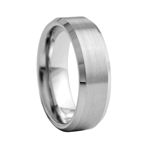 8 mm Beveled Edged Tungsten Wedding Band