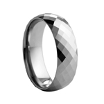 8 mm Faceted Tungsten Wedding Band