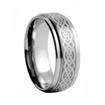 9 mm Celtic Laser Engraved Tungsten Wedding Band