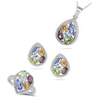 4.95 Cts Gemstone Jewelry  Set in 14K White Gold.