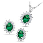 0.83 Cts Diamond & 2.28 Cts Natural Emerald Set in 18K White Gold