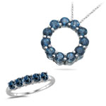 0.94 Cts London Blue Topaz Set in 14K White Gold and 18K White Gold