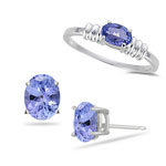 1.44 Cts  Tanzanite Set in 14K White Gold