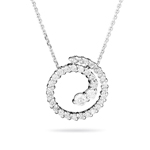 0.20-0.25 Cts  SI2 - I1 clarity and I-J color Diamond Journey Circle Pendant in 14K White Gold