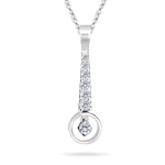 0.25-0.30 Cts  SI2 - I1 clarity and I-J color Diamond Journey Pendant in 14K White Gold