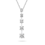0.20-0.25 Cts  SI2 - I1 clarity and I-J color Diamond Journey Line Pendant in 14K White Gold