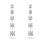 0.20-0.25 Cts  SI2 - I1 clarity and I-J color Diamond Journey Earrings in 14K White Gold