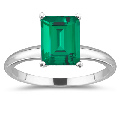 1.40 Cts of 8x6 mm AAA Emerald Russian Lab Created Emerald 