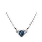 0.60 Cts Round London Blue Topaz Necklace in 18K White Gold