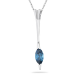 0.65 Ct 8x4 mm AA Marquise London Blue Topaz Pendant in 14K White Gold
