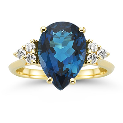 Certified 4.25Cts Emerald Cut Diamond Vintage Ring With Blue Sapphire 14K GOLD 