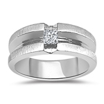 Gents Ring - 1/3 Ct Men's Princess-Cut Diamond Ring