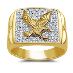 Eagle Ring - 1/10 Ct Diamond Men's Eagle Ring