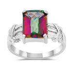 Diamond & Mystic Topaz Ring in 10K White Gold