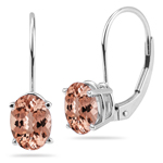 4.12-4.84  Cts of 10x8 mm AAA Oval Morganite Stud Earrings in 14K White Gold