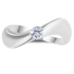 0.20-0.25 Cts  SI2 - I1 clarity and I-J color Diamond Solitaire Wave Ring in 14K White Gold