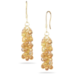 18.06 Cts Multi Sapphire Briolette Earrings in 18K Yellow Gold