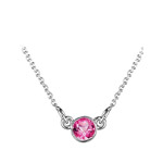 0.60 Ct Round Mystic Pink Topaz Pendant in 18K White Gold