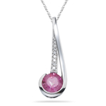 0.11 Ct Diamond & 2.78 Cts Mystic Pink Topaz Pendant in 14K White Gold