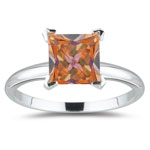 2.08 Ct 7 mm AA Princess Mystic Topaz Solitaire Ring in 14K White Gold