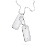 Boys Diamond Double Dog Tag 35 cm Necklace