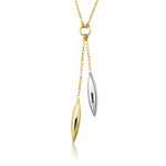 Pebble Necklace in 14K Two Tone Gold
