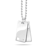 Gifts for Him - 0.01-0.02 Cts  SI2 - I1 clarity and I-J color Diamond Double Tag Men Pendant in Silver