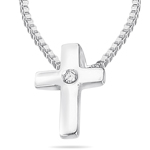 Childrens Jewelry - 0.01 Ct SI2 - I1 clarity and I-J color Diamond Cross Pendant