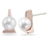 Cultured Pearl Earrings with Special Backs in 14K Rose Gold