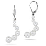 29.5 mm Cultured Pearl Journey Earrings in 14K White Gold