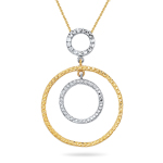 Diamond-cut Trio-Circle Pendant in 14K Two Tone Gold