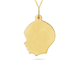 Baby Boy Face Charm Pendant in 14K Yellow Gold