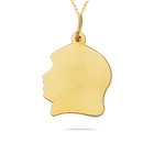 Baby Girl Face Charm Pendant in 14K Yellow Gold