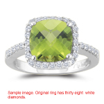 0.29 Cts Diamond & 2.57 Cts Peridot Ring in 18K White Gold