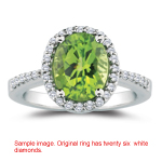 0.20 Cts Diamond & 0.37 Cts Peridot Ring in 18K White Gold