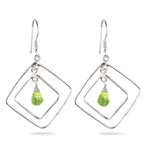 Peridot Briolette Earrings in Sterling Silver