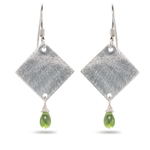 1.50 Cts Peridot Diamond-Shaped Earrings in Sterling Silver