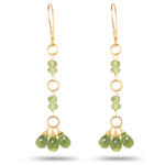 4.60 Cts Peridot Briolette Earrings in 18K Yellow Gold