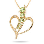 0.02 Cts Diamond & 0.62 Cts Peridot Journey Pendant in 14K Yellow Gold